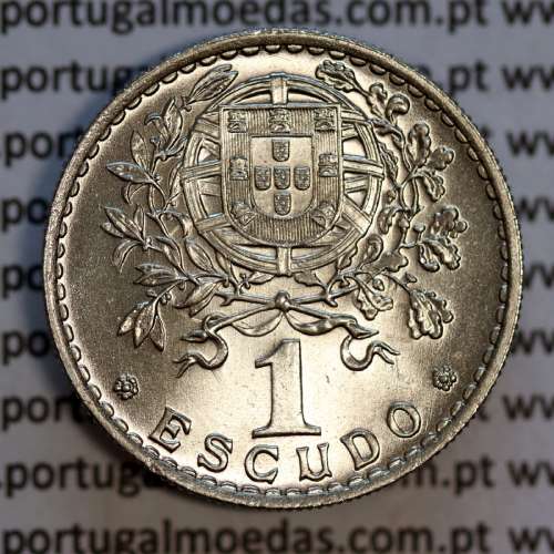 Portugal, coin of 1 Escudo 1957 Alpaca of the Portuguese Republic, (UNC), World Coins Portugal KM 578