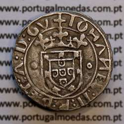 Vintém Prata de D. João II 1481-1495, Lisboa, "A" Atípico, inédita +IOHANES:II:R:P:ET:A:D:G:I / +IOHANES:II:R:P:ET:A:D:GV