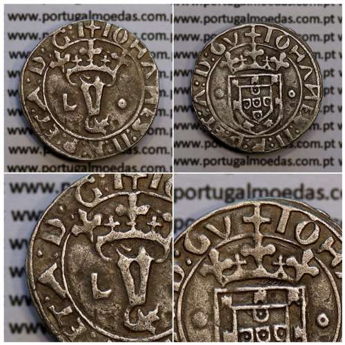Silver coin Vintém D. João II 1481-1495, "A" Atypical, unpublished +IOHANES:II:R:P:ET:A:D:G:I / +IOHANES:II:R:P:ET:A :D:GV