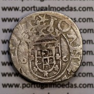 Vintém prata de D. João III 1521-1557, Escudo com 8 Castelos, Legenda: ⋌III:R:PORTVGALIE / ★IOANES:III:R:PORT
