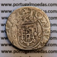 Vintém prata de D. João III 1521-1557, Escudo com 8 Castelos, Legenda: ⋌III:R:PORTVGALIE / ★IOANES:III:R:PORT
