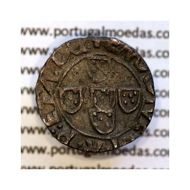 Silver coin Half Vintém of D. Manuel I 1495-1521, (not classified in Gomes), +EMANVEL:I:R:P:ET.A.D.G. / +EMANVEL:I:R:P:ET:A:D:G