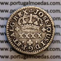 Portuguese silver coin Half Tostão of D. José I (1750 -1777), 50 Réis Silver JOSEPHUS, World Coins Portugal KM 236.1