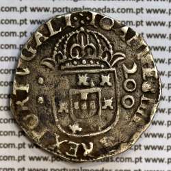 Half Crusader D. João IV (1640-1656),silver, crown of pearly arches, Legend ✣IOANNES IIII DG REX PORTVGALI /✣IN HOC.SIGNO.VINCES