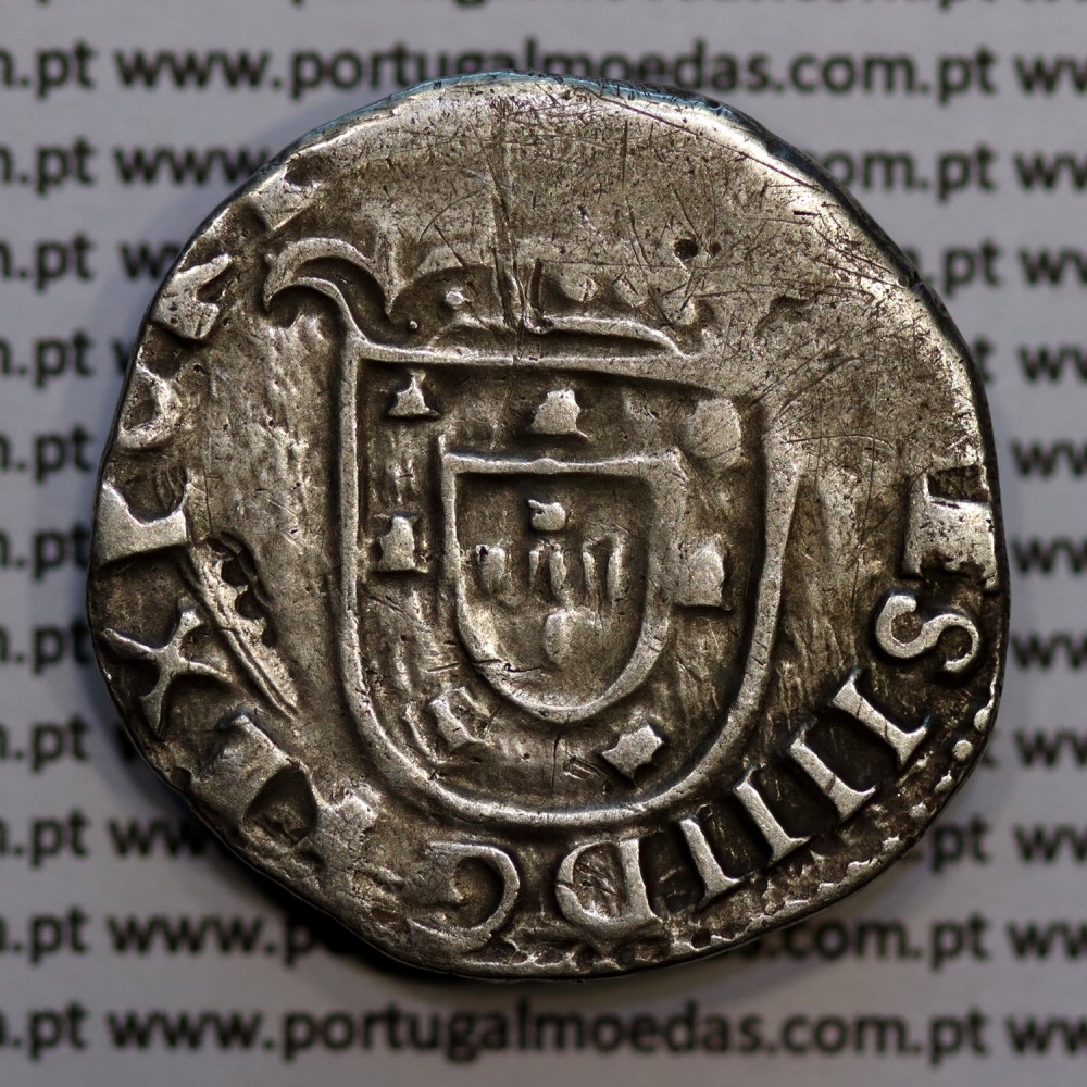 Tostão prata D. João IV 1640-1656, Cruz e escudo solto, Aproveitamento de Cunho dos 2 Cruzados Ouro datados 1642
