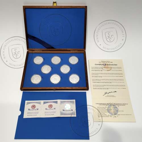 Andorra, complete collection 8 coins of 10 Diners 1999 Silver PROOF, World Coins Andorra KM156,157,158,159,160,161,162,163