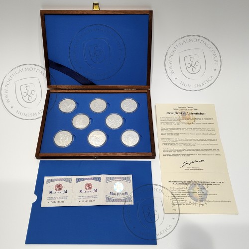 Andorra, coleção completa 8 moedas de 10 Diners 1999 Prata PROOF, World Coins Andorra KM156, 157, 158, 159, 160, 161, 162, 163