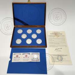 Andorra, complete collection 8 coins of 10 Diners 1999 Silver PROOF, World Coins Andorra KM156,157,158,159,160,161,162,163