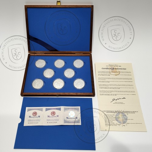 Andorra, coleção completa 8 moedas de 10 Diners 1999 Prata PROOF, World Coins Andorra KM156, 157, 158, 159, 160, 161, 162, 163
