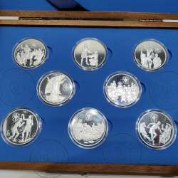Andorra, complete collection 8 coins of 10 Diners 1999 Silver PROOF, World Coins Andorra KM156,157,158,159,160,161,162,163