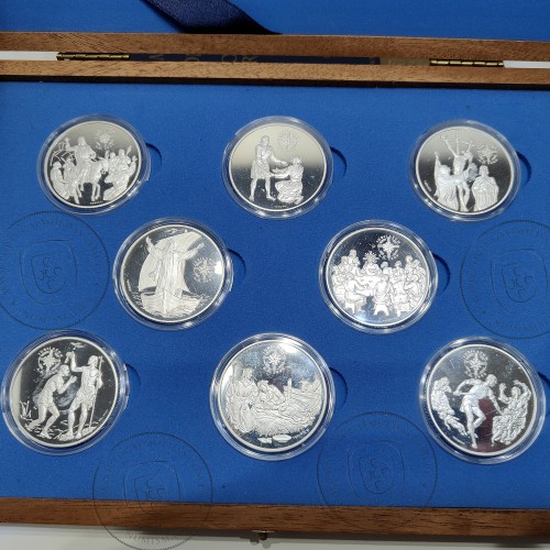 Andorra, coleção completa 8 moedas de 10 Diners 1999 Prata PROOF, World Coins Andorra KM156, 157, 158, 159, 160, 161, 162, 163