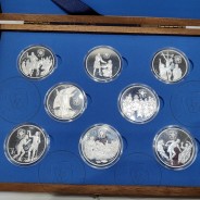 Andorra, coleção completa 8 moedas de 10 Diners 1999 Prata PROOF, World Coins Andorra KM156, 157, 158, 159, 160, 161, 162, 163
