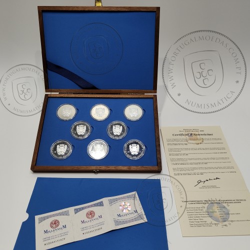 Andorra, coleção completa 8 moedas de 10 Diners 1999 Prata PROOF, World Coins Andorra KM156, 157, 158, 159, 160, 161, 162, 163