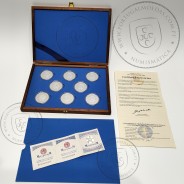 Andorra, complete collection 8 coins of 10 Diners 1999 Silver PROOF, World Coins Andorra KM156,157,158,159,160,161,162,163