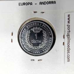Andorra 1 Centim 1999 Alumínio, Joan Martí i Alanis FAO, World Coins Andorra KM 171