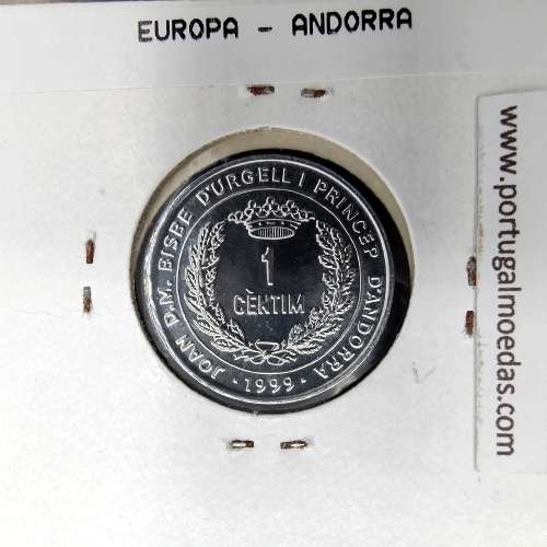 Andorra 1 Centim 1999 Alumínio, Joan Martí i Alanis FAO, World Coins Andorra KM 171