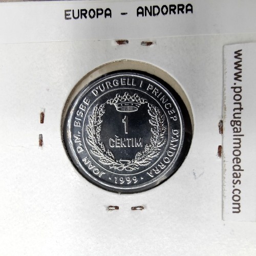 Andorra 1 Centim 1999 Alumínio, Joan Martí i Alanis FAO, World Coins Andorra KM 171