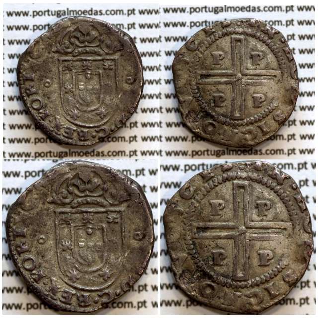 Silver coin Tostão D. João IV 1640-1656, Porto, Legend: ✤IOANNES•IIII•D•G•REX•PORTVGALIE / ✤IN•HOC•SIGNO•VINCES, Portugal KM 44