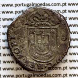 Silver coin Tostão D. João IV 1640-1656, Porto, Legend: ✤IOANNES•IIII•D•G•REX•PORTVGALIE / ✤IN•HOC•SIGNO•VINCES, Portugal KM 44