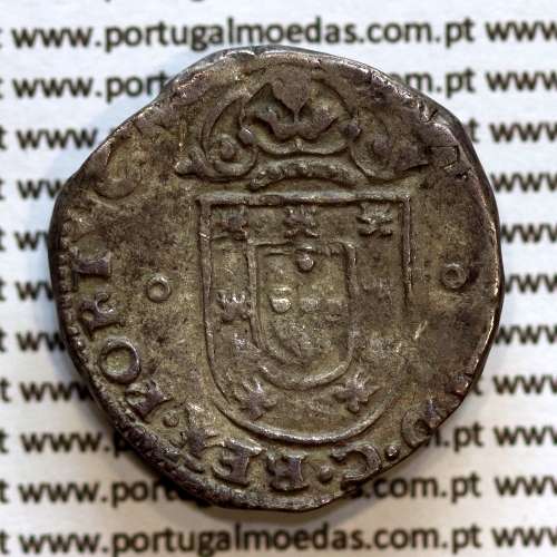 Tostão Prata de D. João IV 1640-1656, Porto, Legenda: ✤IOANNES•IIII•D•G•REX•PORTVGALIE / ✤IN•HOC•SIGNO•VINCES, World Coins KM44