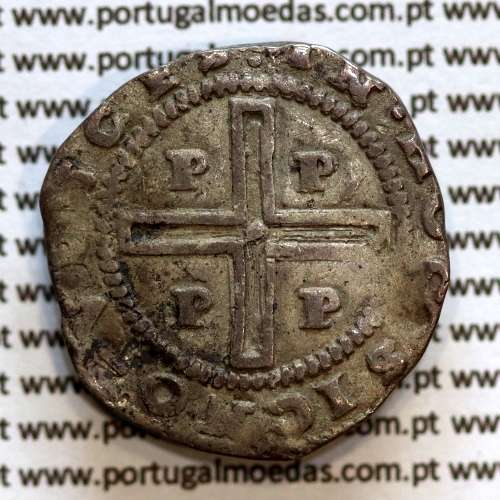 Tostão Prata de D. João IV 1640-1656, Porto, Legenda: ✤IOANNES•IIII•D•G•REX•PORTVGALIE / ✤IN•HOC•SIGNO•VINCES, World Coins KM44