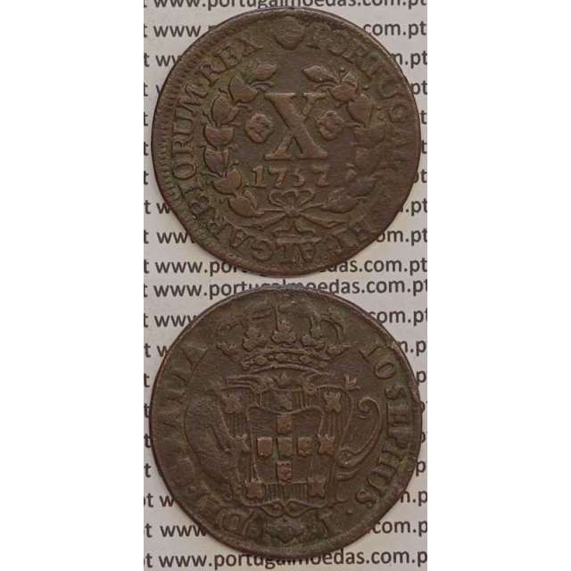 MOEDA X REIS COBRE 1757 (MBC) - D.JOSÉ I - IOSEPHUS