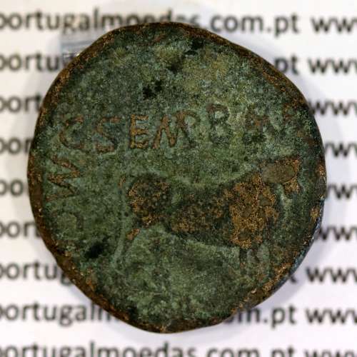 Roman coin Augustus AE As of Calagurris, Spain, C Semp Barba III & Q Baeb Flavus, Duovirs, RPC 447, Burgos 319, FAB 422