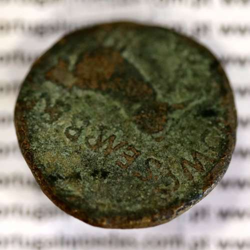Roman coin Augustus AE As of Calagurris, Spain, C Semp Barba III & Q Baeb Flavus, Duovirs, RPC 447, Burgos 319, FAB 422