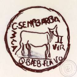 Roman coin Augustus AE As of Calagurris, Spain, C Semp Barba III & Q Baeb Flavus, Duovirs, RPC 447, Burgos 319, FAB 422