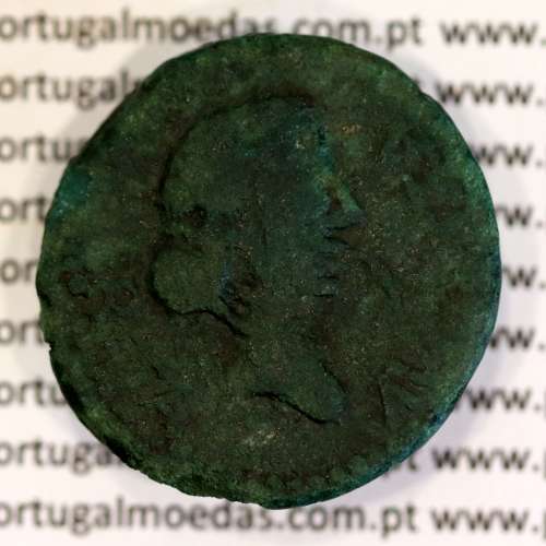 Rare roman coin of Augustus, AE As of Emerita Augusta, Legend: EMERITA AVGVSTA / PERMI CAES AVG, RPC 6 var., Burgos 1007 var.