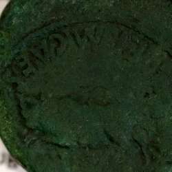 Rare roman coin of Augustus, AE As of Emerita Augusta, Legend: EMERITA AVGVSTA / PERMI CAES AVG, RPC 6 var., Burgos 1007 var.