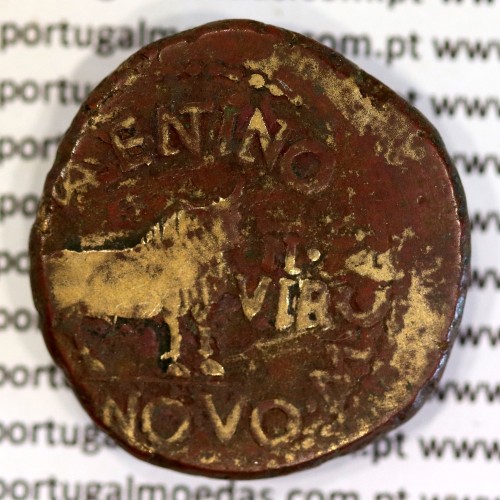 Augustus, Asse Æ, Calagurris, 27a.C. 14d.C, Legenda: IMP AVGVST PATER PATRIAE / M. CA. I. L. VALENTINO L. NOVO II. VIR, RPC 445