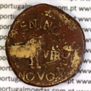Augustus, Asse Æ, Calagurris, 27a.C. 14d.C, Legenda: IMP AVGVST PATER PATRIAE / M. CA. I. L. VALENTINO L. NOVO II. VIR, RPC 445