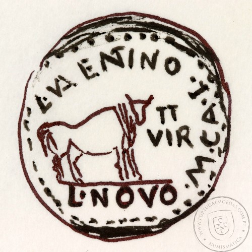 Roman Coin of Augustus, AE As of Calagurris, Duovirs L. Valentinus and L. Novus, RPC 445, Burgos 418, NG Cop 583, Paris 355