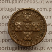 MOEDA DE DEZ CENTAVOS (X CENTAVOS) BRONZE 1945 MBC+/BELA-
