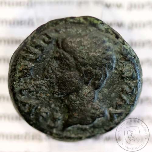 Roman coin of Augustus, AE As of Ebora, Portugal, PERM CAES AVG P M / LIBERAL IVLIAE EBOR, very rare, Burgos 902, Gomes 01.02