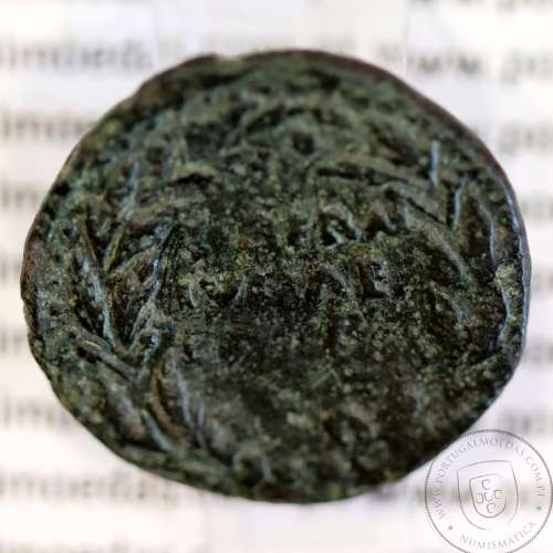 Roman coin of Augustus, AE As of Ebora, Portugal, PERM CAES AVG P M / LIBERAL IVLIAE EBOR, very rare, Burgos 902, Gomes 01.02