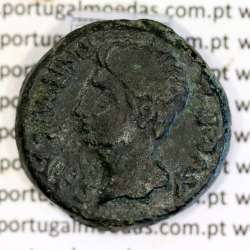 Roman coin of Augustus, AE As of Ebora, Portugal, PERM CAES AVG P M / LIBERAL IVLIAE EBOR, very rare, Burgos 902, Gomes 01.02