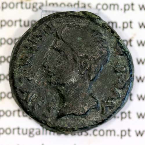 Augustus, Moeda Asse Bronze, 12 a.C., PERM CAES AVG PM / LIBERAL IVLIAE EBOR, (Legenda 3 linhas RARA), Burgos 902, Gomes 01.02