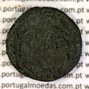 Roman coin of Augustus, AE As of Ebora, Portugal, PERM CAES AVG P M / LIBERAL IVLIAE EBOR, very rare, Burgos 902, Gomes 01.02