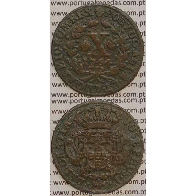 MOEDA X REIS COBRE 1764 (MBC) - D.JOSÉ I - JOSEPHUS