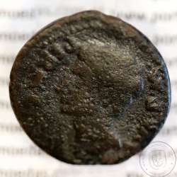 Roman coin of Augustus, AE As of Ebora, Portugal, PERM CAES AVG P M / LIBERAL IVLIAE EBOR, very rare, Burgos 902, Gomes 01.02
