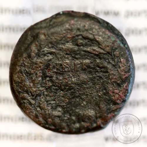 Roman coin of Augustus, AE As of Ebora, Portugal, PERM CAES AVG P M / LIBERAL IVLIAE EBOR, very rare, Burgos 902, Gomes 01.02