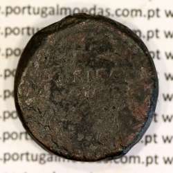 Roman coin of Augustus, AE As of Ebora, Portugal, PERM CAES AVG P M / LIBERAL IVLIAE EBOR, very rare, Burgos 902, Gomes 01.02