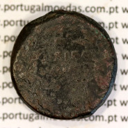Roman coin of Augustus, AE As of Ebora, Portugal, PERM CAES AVG P M / LIBERAL IVLIAE EBOR, very rare, Burgos 902, Gomes 01.02