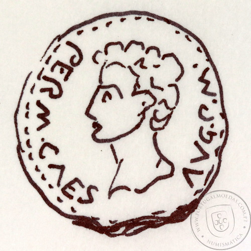 Augustus, Asse Bronze, 12 a.C., PERM CAES AVG PM / LIBERAL ITATIE IVLIAE EBOR, Legenda 4 linhas, Burgos 901, Gomes 01.01, RIC 51