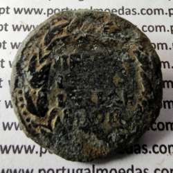 Roman coin of Augustus, AE As Ebora, Portugal, PERM CAES AVG P M / LIBERAL ITATIE IVLIAE EBOR, Burgos 901, Gomes 01.01, RIC 51