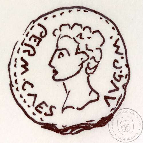 Roman coin of Augustus, AE As Ebora, Portugal, PERM CAES AVG P M / LIBERAL ITATIE IVLIAE EBOR, Burgos 901, Gomes 01.01, RIC 51