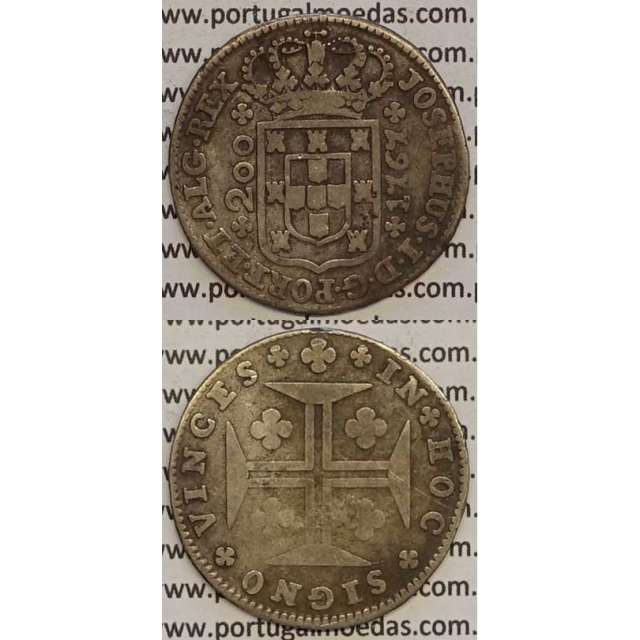 MOEDA 12 VINTÉNS PRATA 1767 (BC) JOSEPHUS / COROA 5 ARCOS / LEGENDA PEQUENA