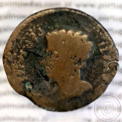 Roman coin Augustus Ӕ Dupondius of Ebora, Hispania 12 BC, PERMISSV CAESARIS AVGVSTI PM / LIBERALITATIS IVL EBOR, very rare